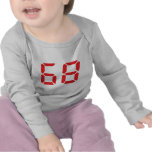 68 sixty-eight red alarm clock digital number t-shirts