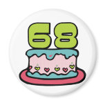 68 Year Old Birthday Cake Fridge Magnets