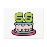 68 Year Old Birthday Cake Post Cards