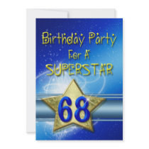 68th Birthday party Invitation for a Superstar.