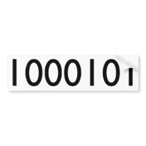 69 in Binary bumper stickers