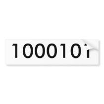 69 in binary bumper sticker