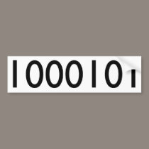 69 in Binary bumper stickers