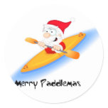 69_santa_paddler round stickers