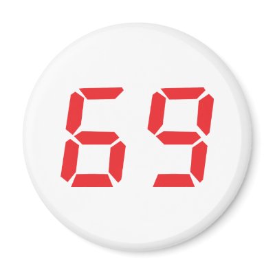 69 sixty-nine red alarm clock digital number magnets by Tomaniac