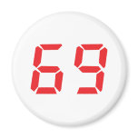 69 sixty-nine red alarm clock digital number magnets