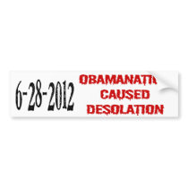6-28-2012 ObamaNation Caused Desolation Bumper Stickers
