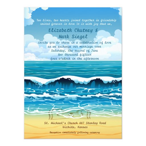 6 5 X 8 75 Beach Waves Wedding Invitation Zazzle