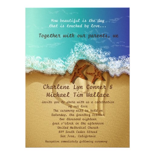 6.5 x 8.75" Beach Wedding Invitation