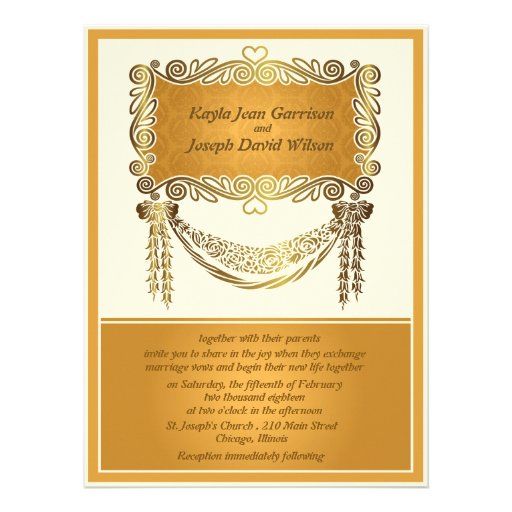 6.5 x 8.75" Vintage Wedding Invitation