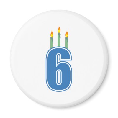 6 Birthday Candles (Blue / Green) Refrigerator Magnets by LushLaundry