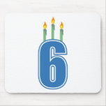 6 Birthday Candles (Blue / Green) Mousepads
