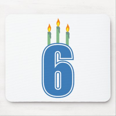 6 Birthday Candles (Blue / Green) Mousepads by LushLaundry