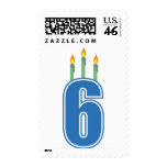 6 Birthday Candles (Blue / Green) Stamp