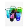 6 Coloured Cocktail Shot Glasses -Style 14 Postcards