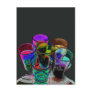 6 Coloured Cocktail Shot Glasses -Style 17 Postcard