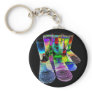 6 Coloured Cocktail Shot Glasses -Style 6 Key Chains