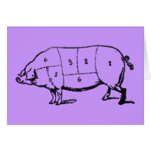 6 Degrees of  Bacon Greeting Card