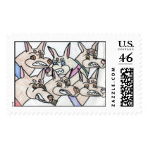 6 Doberman Cartoon Stamp by wolfmountainstudio 6 Doberman Cartoon Stamp