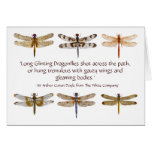 6 dragonfly watercolors & quote greeting cards