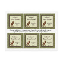 6 Favor Tags Forrest Animal Owl Deer Bird Porcupin Post Cards