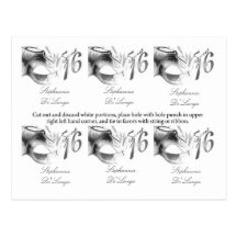 6 Favor Tags Sweet 16 Silver White Party Mask Postcard