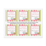 6 Favor Tags Tea Party Pink Pastel Flowers Postcards