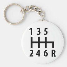 6 gearshift race car black key chains