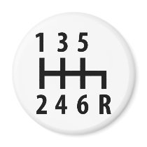6 gearshift race car black refrigerator magnets