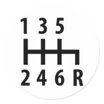 6 gearshift race car black sticker