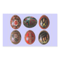 6 Hand Painted Ukrainian Easter Eggs Rectangle Sticker