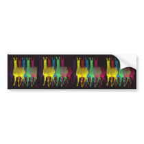 6 llamas in 6 colors on black background bumper stickers by boopboopadup 6 llamas in 6 colors on black background bumper stickers