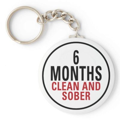 6 Months Clean and Sober Keychain by sobergifts