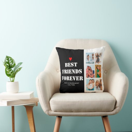 Photo Collage Bff Birthday Gifts Unique Cute Throw Pillow Zazzle