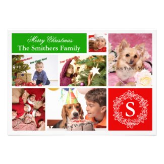 6 Photo Family Christmas Card