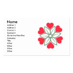6 Red Hearts Flower Business Card