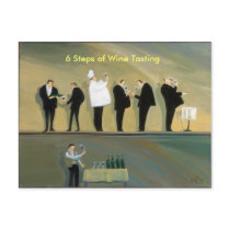 6 Steps of Wine Tasting postcards