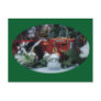 6 toy tractors at christmas post card