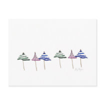 6 Umbrellas Postcard by ginyhogan 6 Umbrellas Postcard
