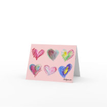 6 Valentine Hearts Greeting Card by lillyarts 6 Valentine Hearts Greeting Card