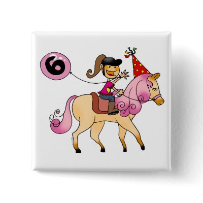 6 year old girl on a pony button by jsoh