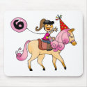 6 year old girl on a pony mousepads