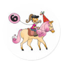 6 year old girl on a pony stickers