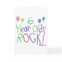 6 Year Olds Rock! Greeting Card
