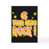 6 Year Olds Rock! (Pink) Greeting Card by TShirtDotCom 6 Year Olds Rock! (Pink) Greeting Card