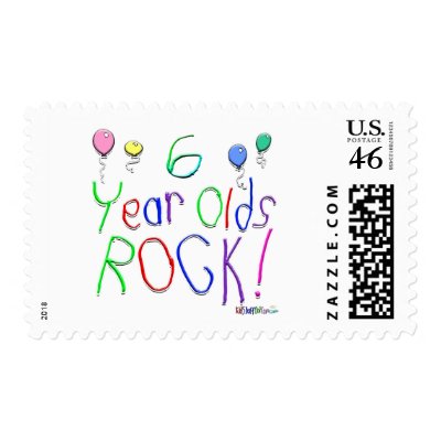 6 Year Olds Rock ! Postage by BirthdaysRock