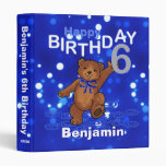 6th Birthday Dancing Teddy Bear Memories 1 Inch Binder