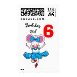 6th birthday gift for a girl, cute ballerina postage stamp