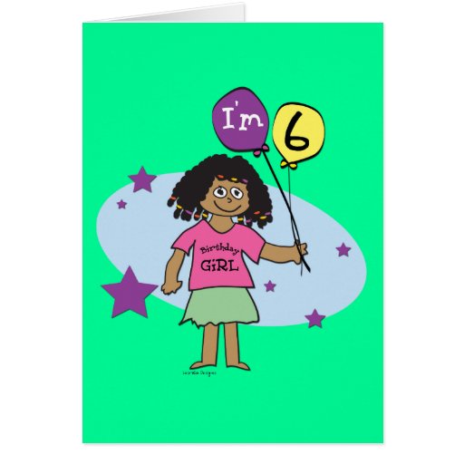 6th Birthday Girls Greeting Card | Zazzle