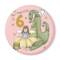 6th Birthday Princess Magnet